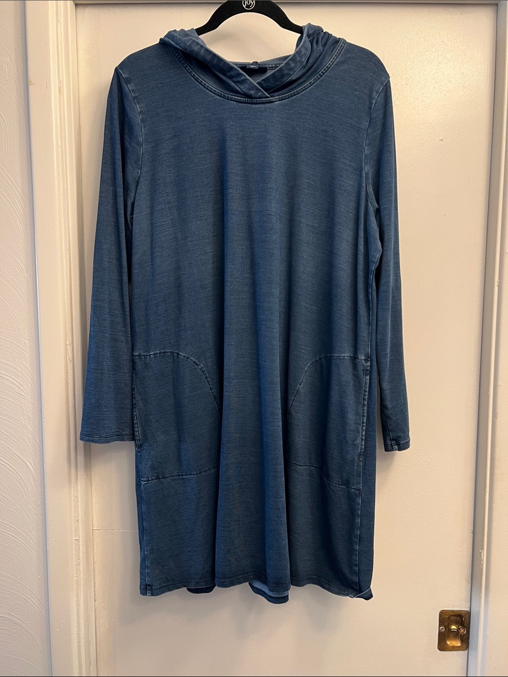 J Jill Indigo by Pure Jill Hooded Long Sleeve Dress with Pockets Size Medium